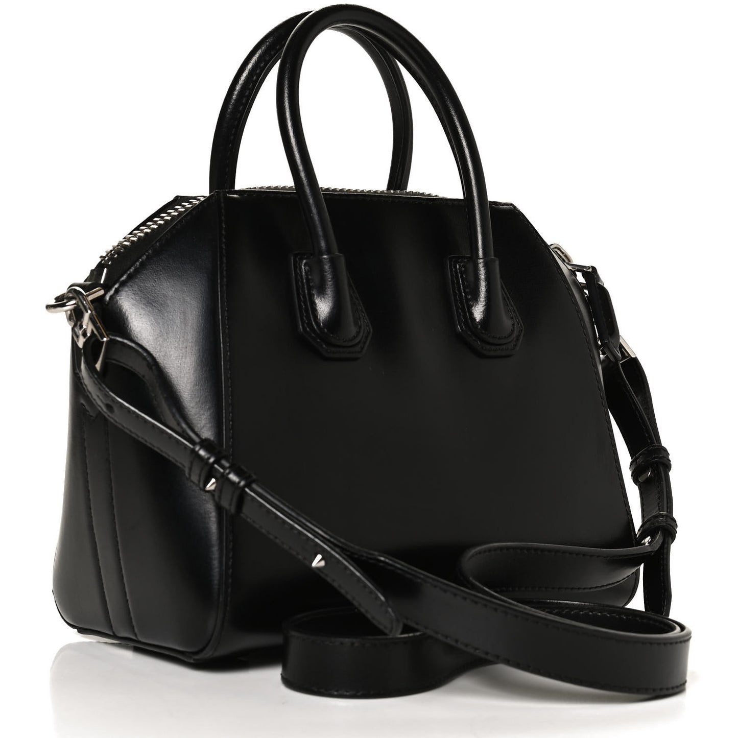 Shiny Lord Calfskin Mini Antigona Black