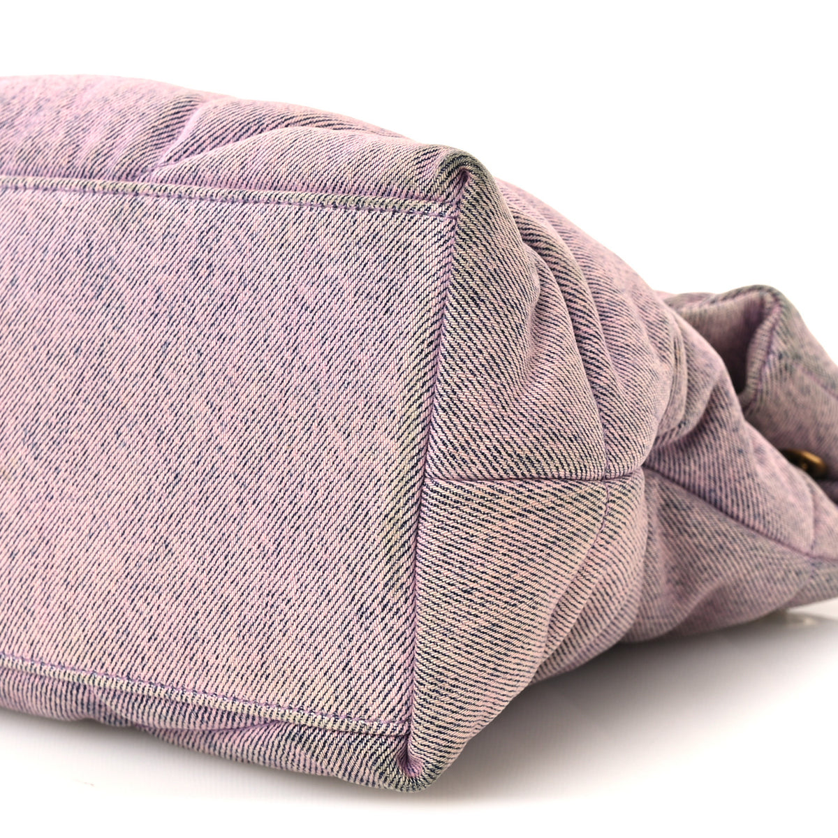 Denim Quilted Medium Loulou Puffer Monogram Chain Satchel Bleached Lilac
