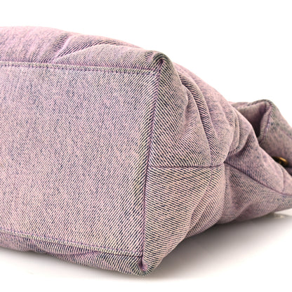 Saint Laurent Denim Quilted Medium Loulou Puffer Monogram Chain Satchel Bleached Lilac 10 of 10