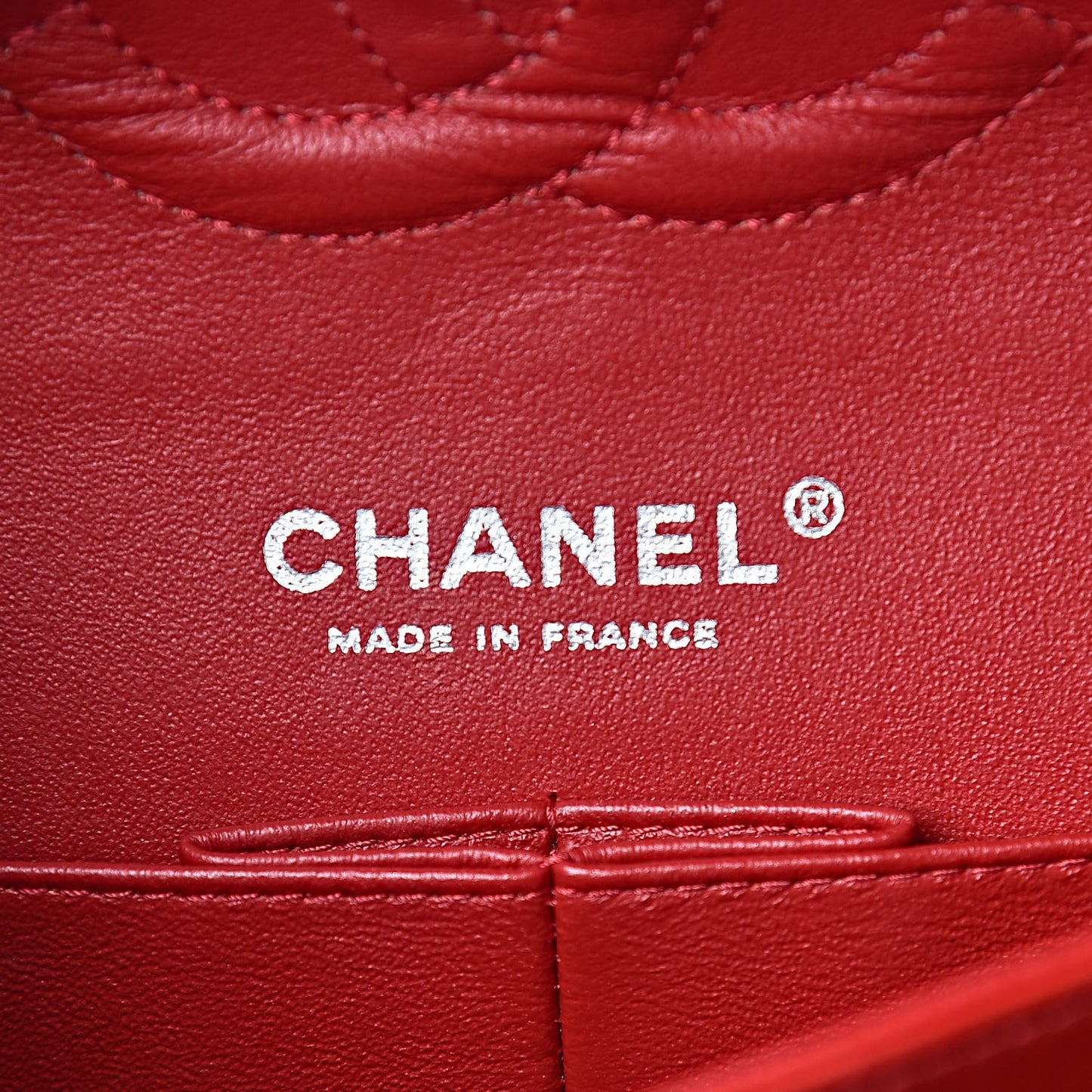 Lambskin Quilted Medium Double Flap Red