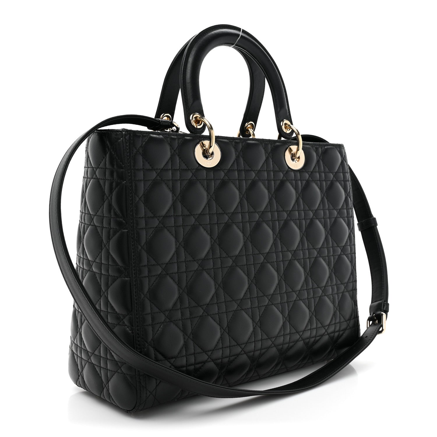 Christian Dior Lambskin Cannage Large Lady Dior Black 3 of 14