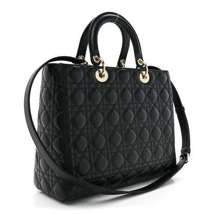 Christian Dior Lambskin Cannage Large Lady Dior Black 3 of 14