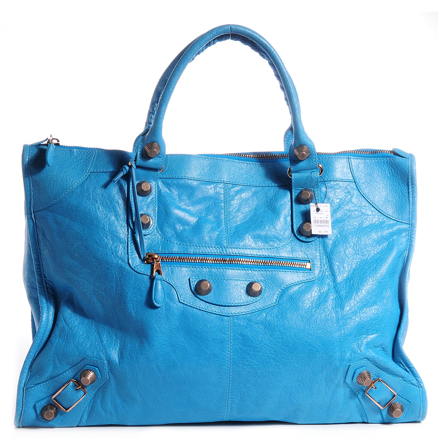 Agneau Giant 12 Rose Gold Hardware Weekender Bleu Paon