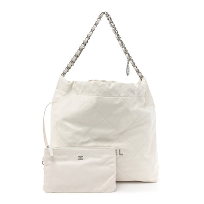 Chanel Shiny Calfskin Quilted Small Chanel 22 White 1 of 13