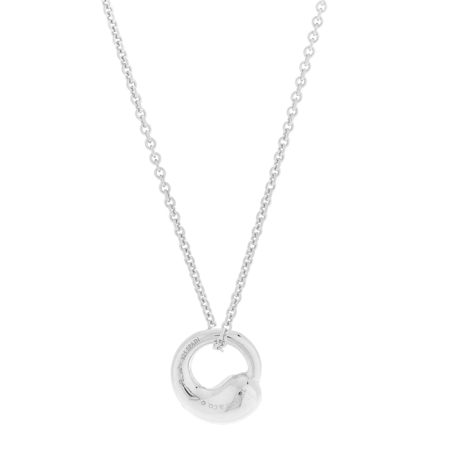 Tiffany Sterling Silver 12mm Elsa Peretti Eternal Circle Pendant Necklace 5 of 7