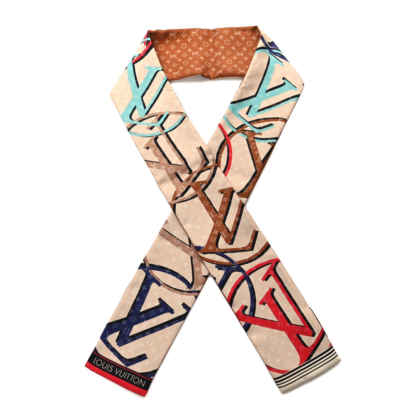 Silk Monogram Planet LV Bandeau Beige