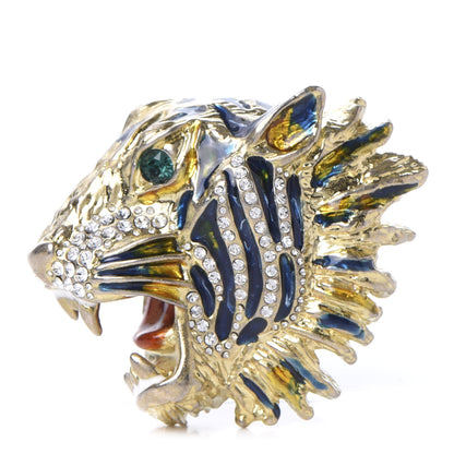 Gucci Metal Crystal Rajah Brooch Gold 1 of 5