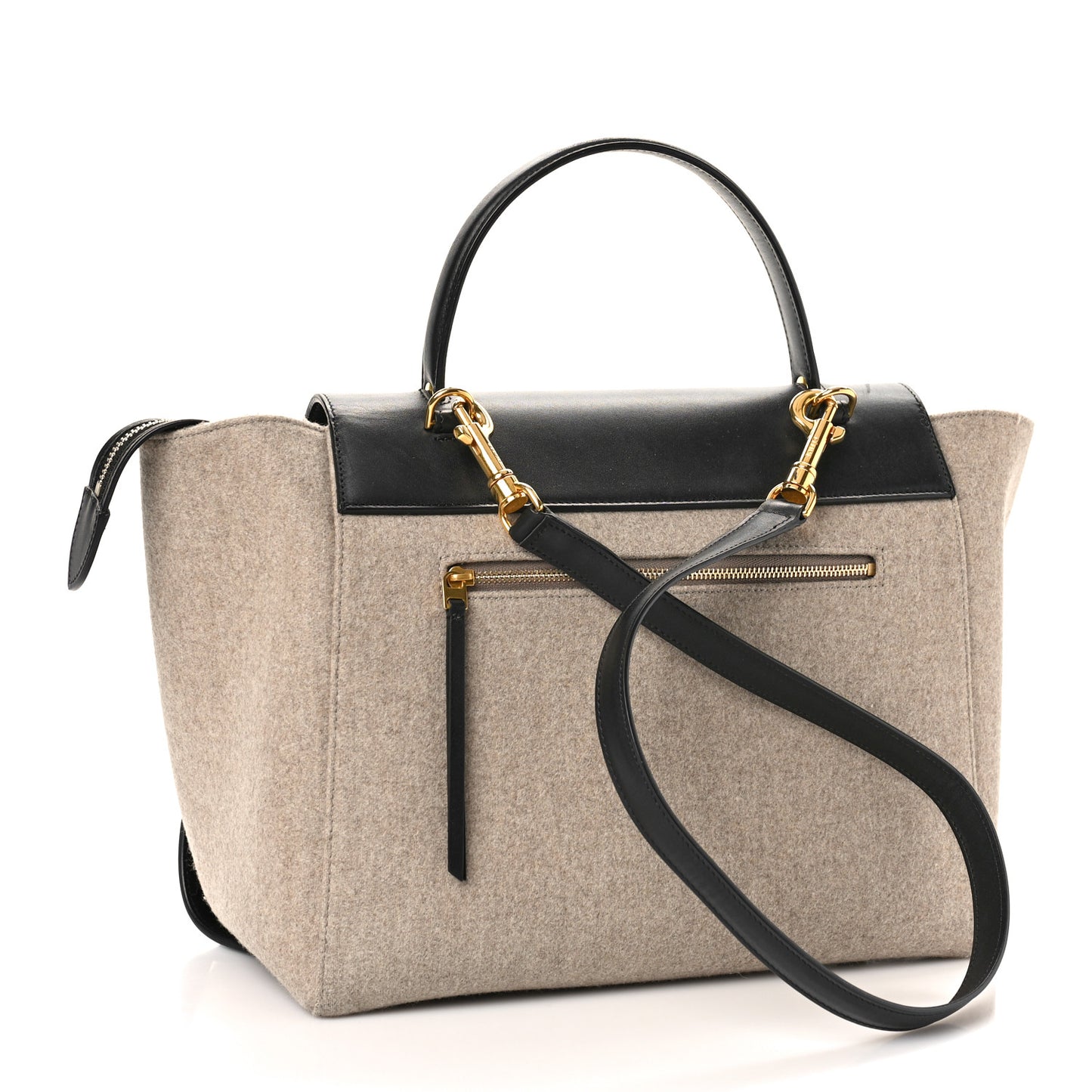 Felt Smooth Calfskin Mini Belt Bag Beige