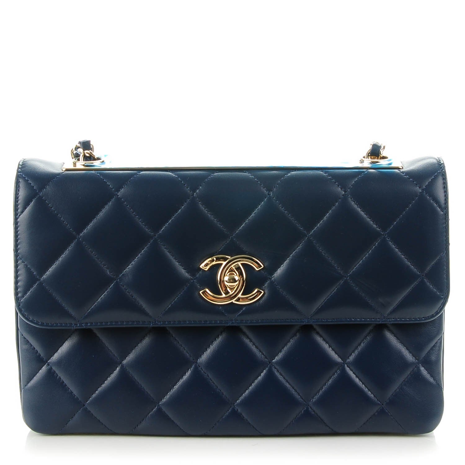 Chanel Lambskin Quilted Medium Trendy CC Flap Navy Blue 1 of 9