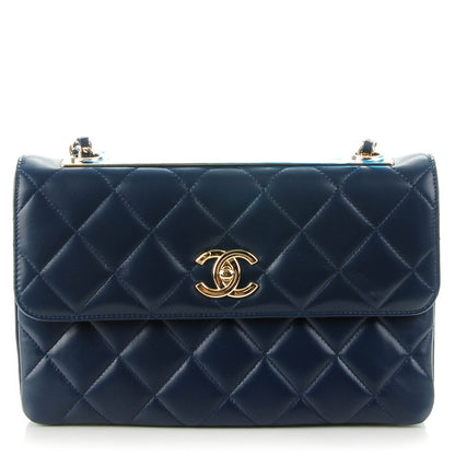 Chanel Lambskin Quilted Medium Trendy CC Flap Navy Blue 1 of 9