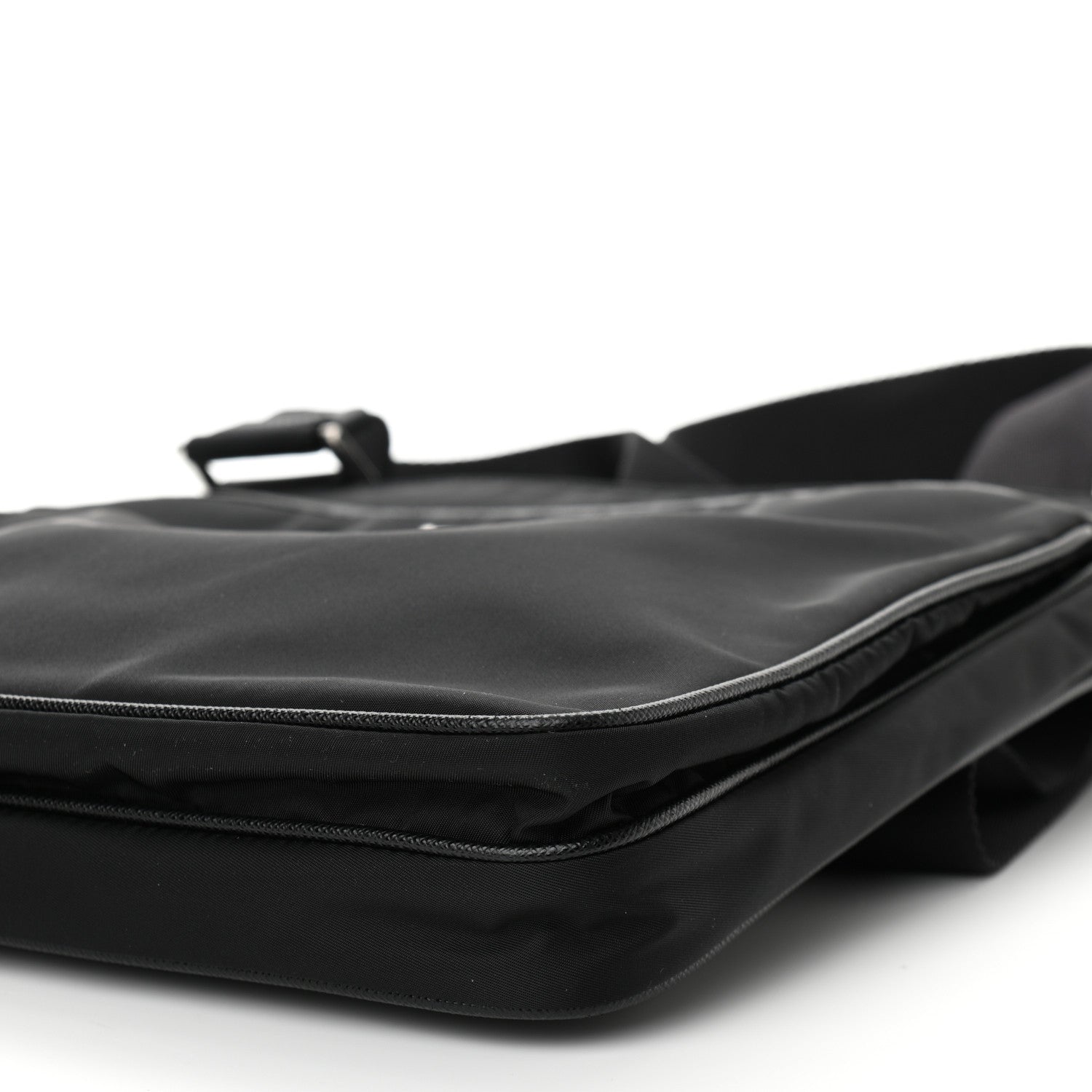 Prada Re-Nylon Saffiano Pocket Flat Messenger Bag Black 9 of 9
