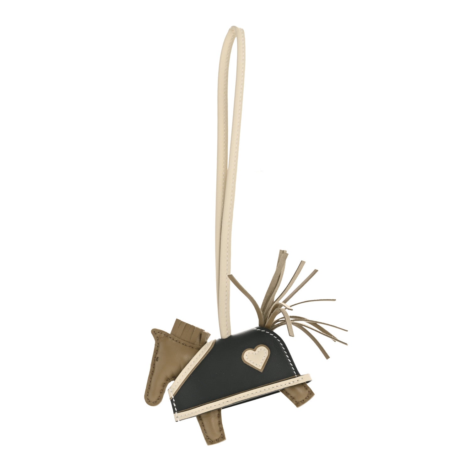 Hermes Milo Lambskin Grigri Rodeo Robeo Coeur Bag Charm PM Beige Marfa Craie Vert Mangrove 1 of 5