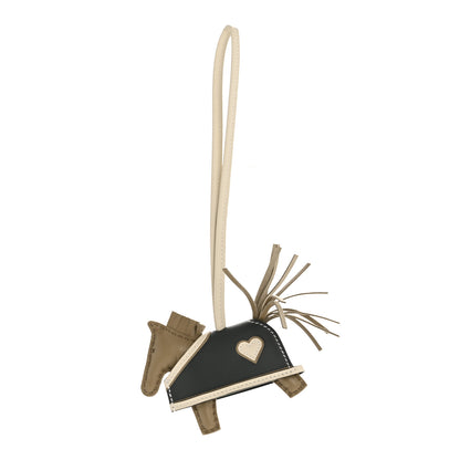 Hermes Milo Lambskin Grigri Rodeo Robeo Coeur Bag Charm PM Beige Marfa Craie Vert Mangrove 1 of 5