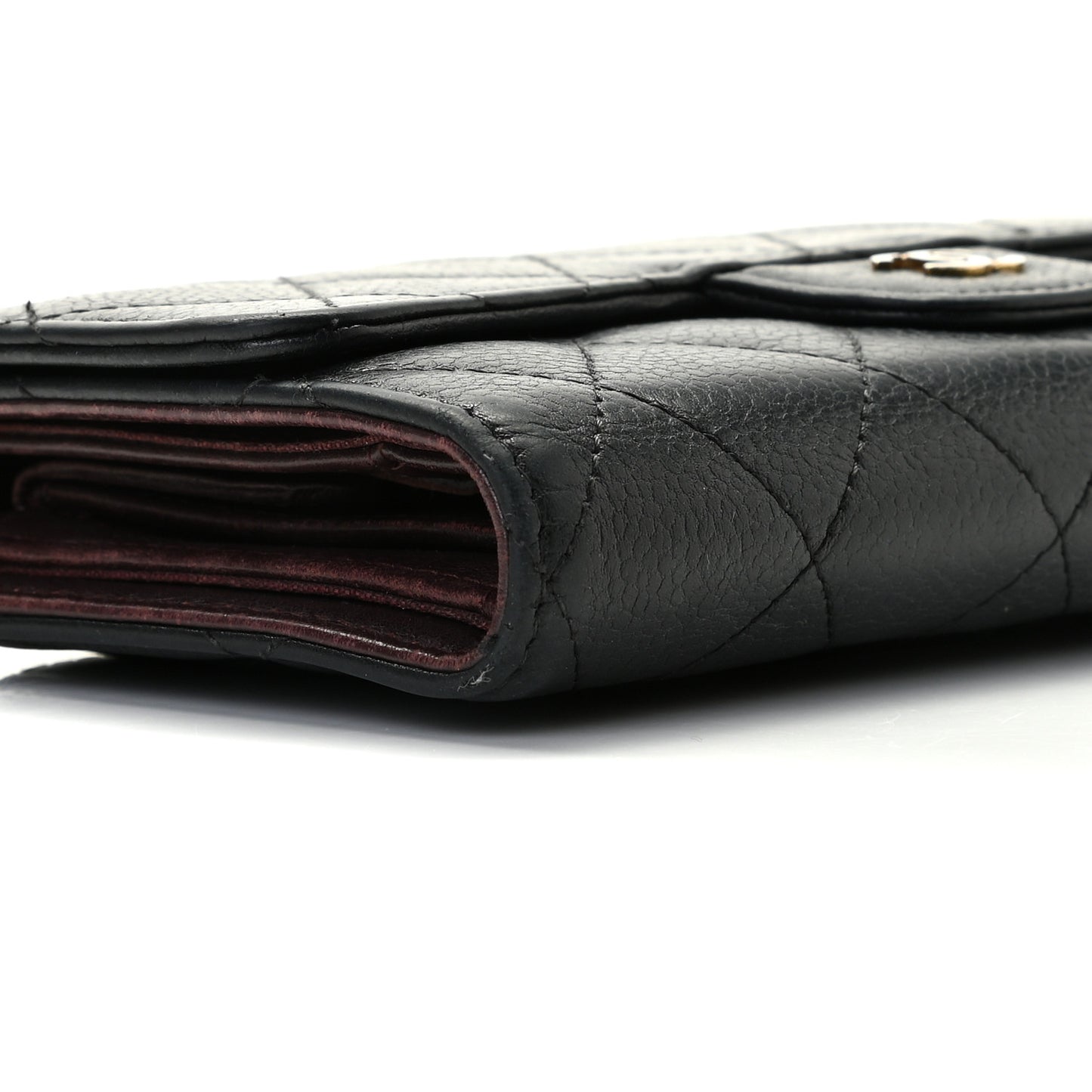 Caviar Quilted Large Flap Wallet Black