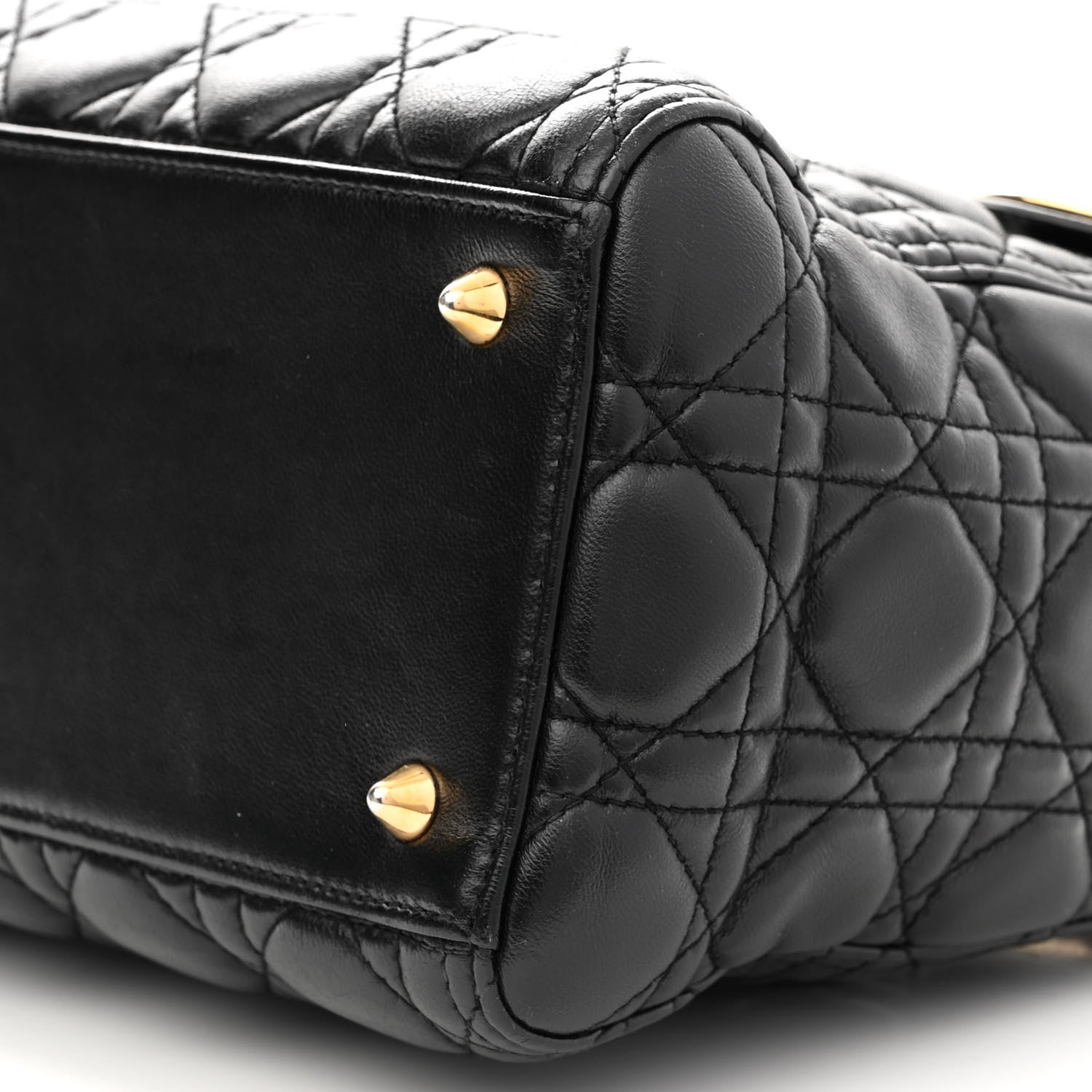 Christian Dior Lambskin Cannage Medium Lady Dior Black 10 of 15