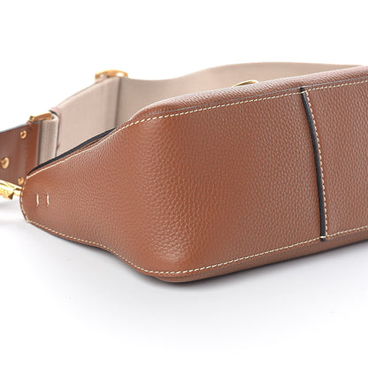 Valentino Garavani Pebbled Calfskin Small VRing Shoulder Bag Saddle Brown 8 of 9