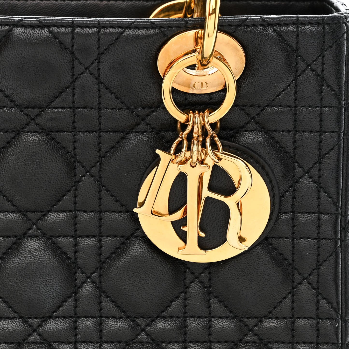 Lambskin Cannage Medium Lady Dior Black