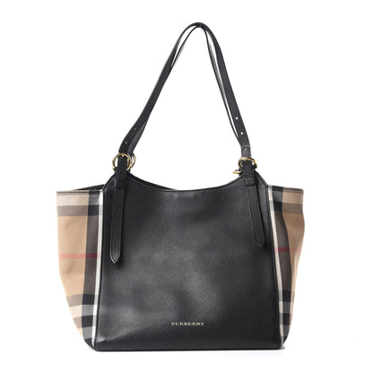 Burberry Grainy Calfskin House Check Small Canterbury Black 1 of 9