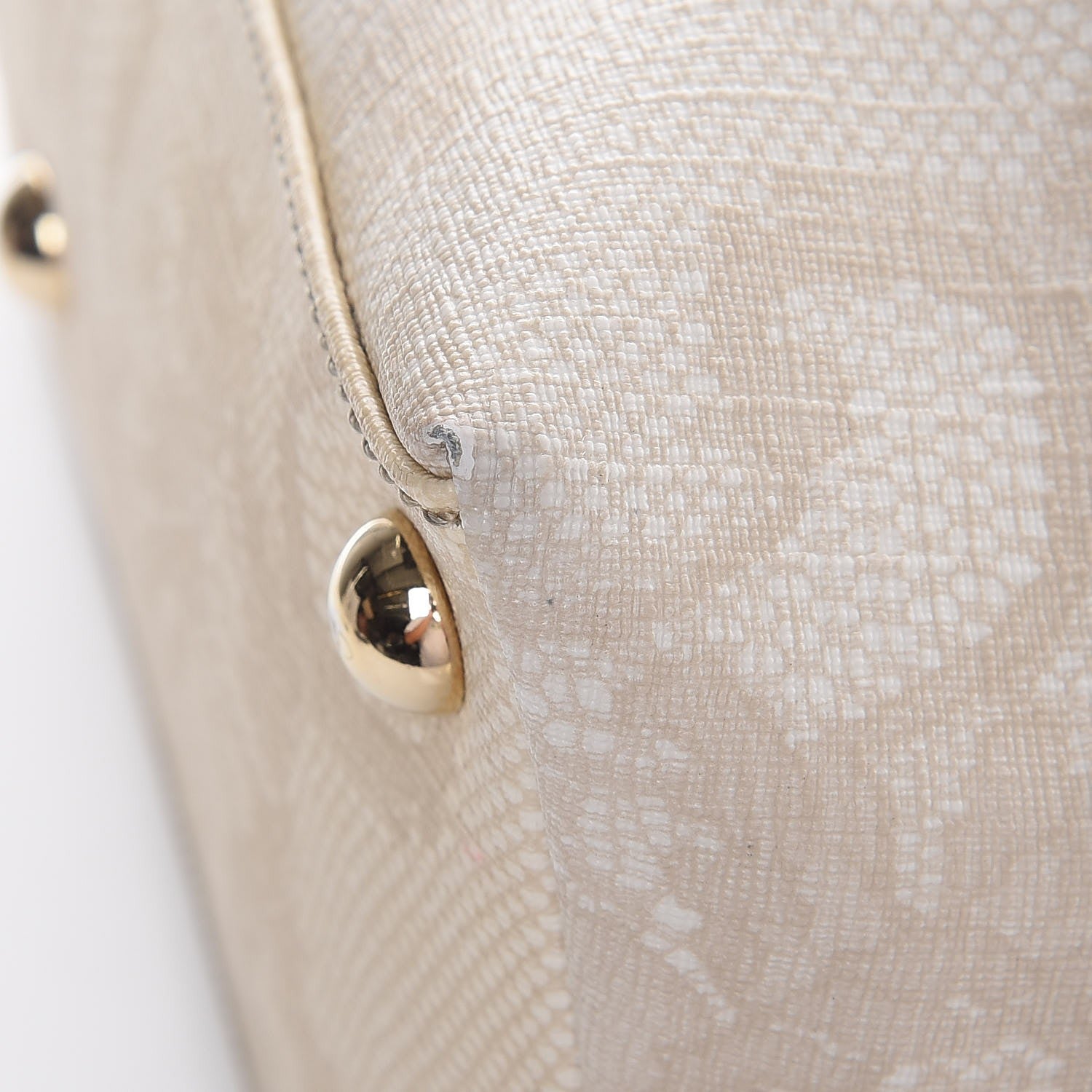 Valentino Garavani Coated Canvas Lace Print Convertible Satchel Sand 9 of 11