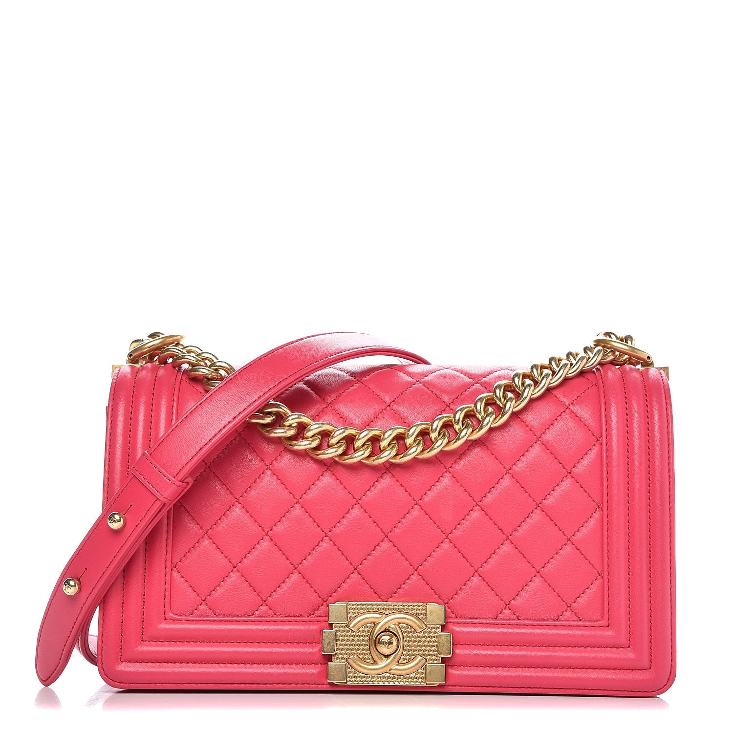 Chanel Lambskin Quilted Medium Boy Flap Fuchsia 1 of 8