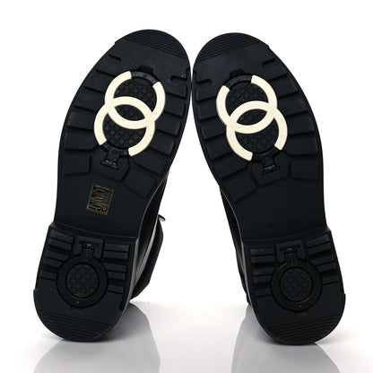 Chanel Calfskin Nylon CC Ankle Snow Boots 39.5 Black 5 of 10