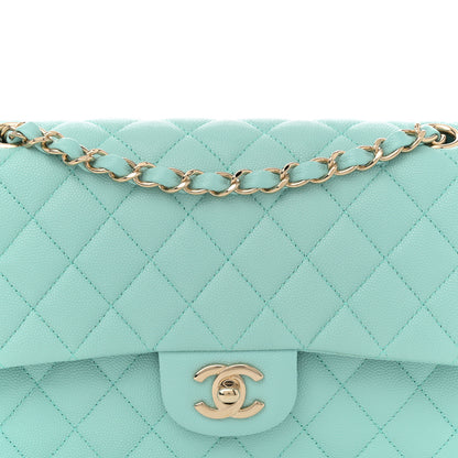 Chanel Lambskin Quilted Medium Double Flap Light Blue 8 of 13