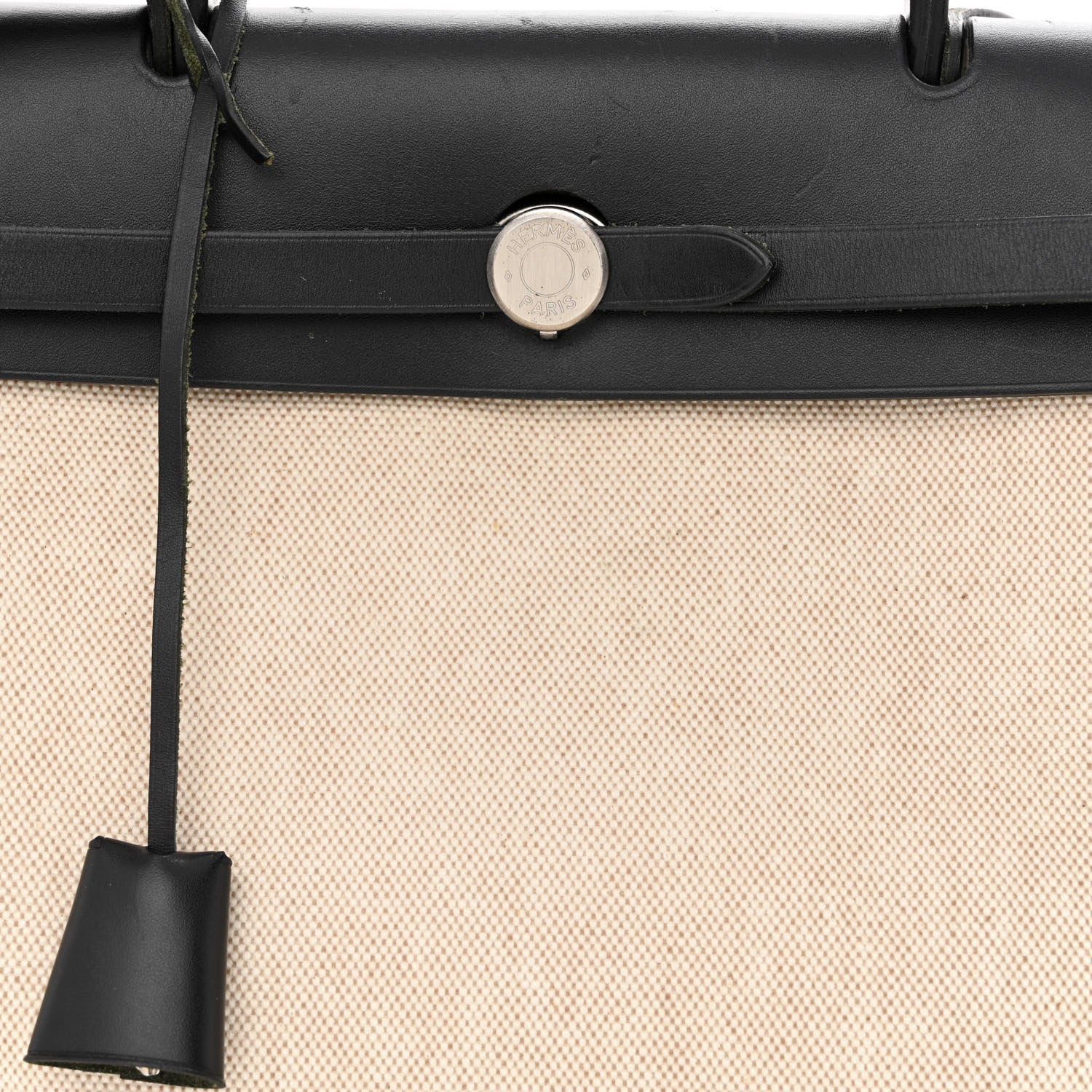 Hermes Toile Vache Calfskin Herbag 30 PM Ficelle Black 11 of 18