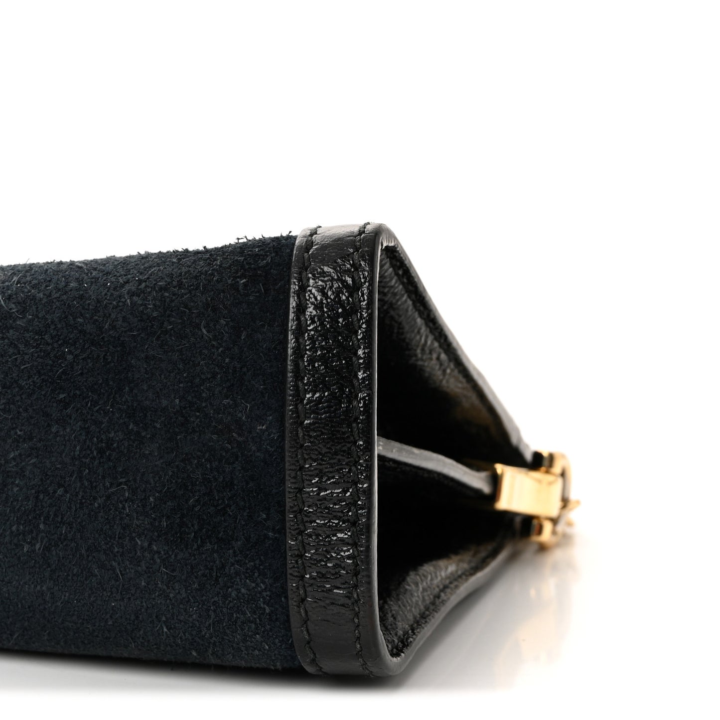 Suede Patent Web Small Ophidia Chain Shoulder Bag Blue Black