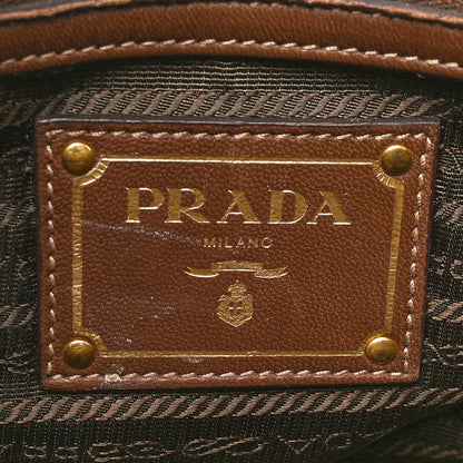 Prada Tessuto Nylon Soft Calfskin Shopping Satchel Blue 6 of 9