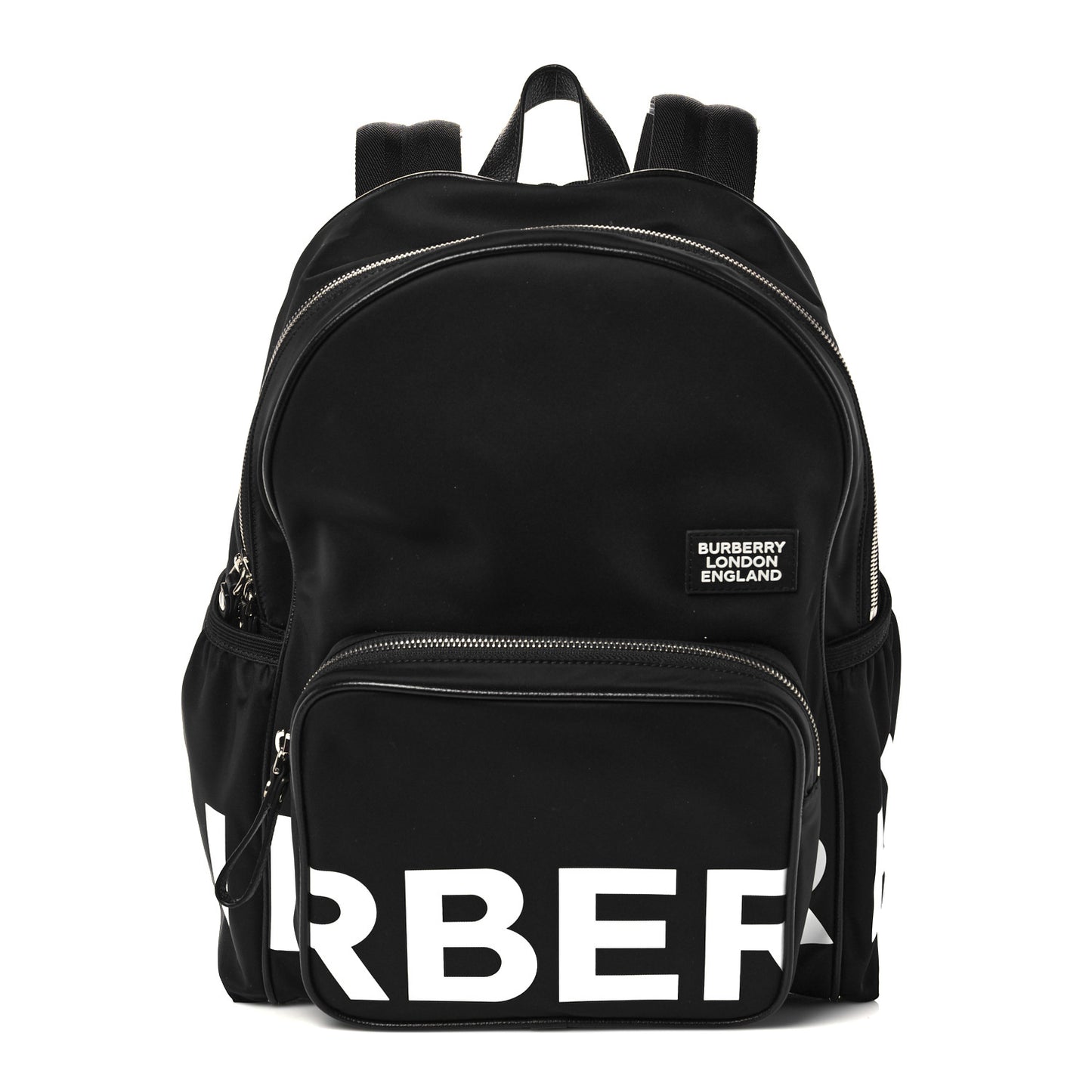 Nylon Logo Print Backpack Black