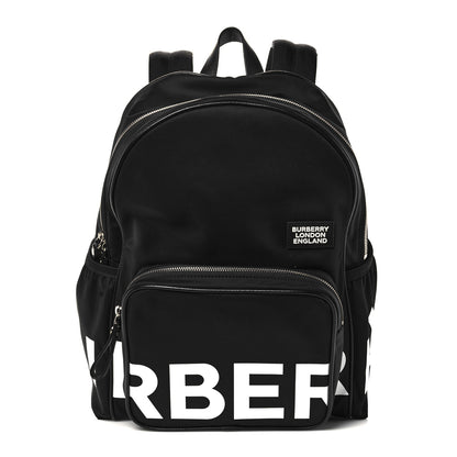 Burberry Nylon Logo Print Backpack Black 1 of 12