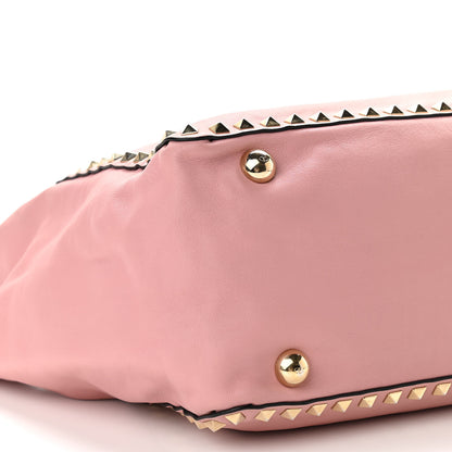 Valentino Garavani Vitello Medium Rockstud Tote Pop Gardenia 8 of 9