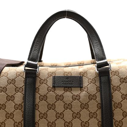 Gucci Monogram Dollar Calfskin Boston Duffle Bag Beige Ebony Testa di Moro Marrone Scuro 7 of 11