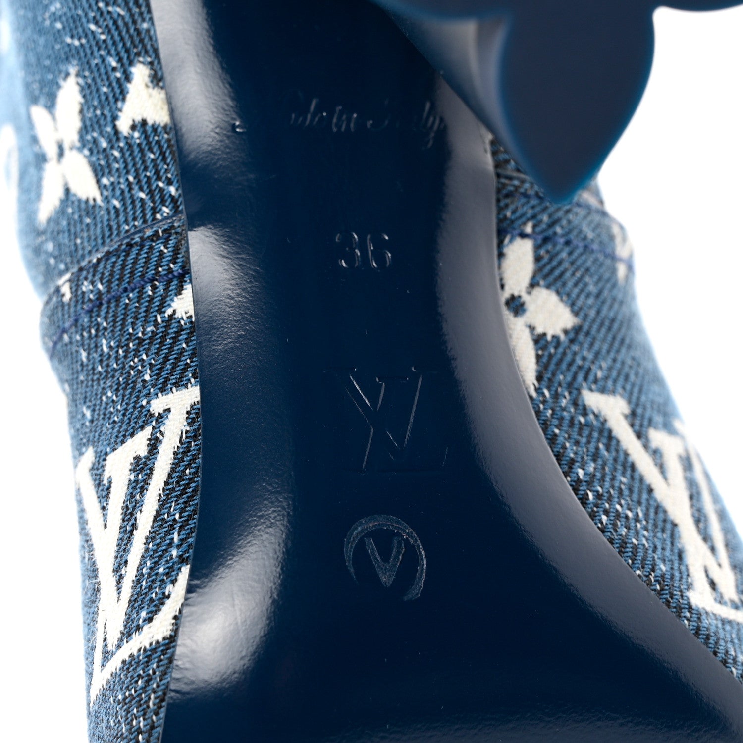Louis Vuitton Denim Monogram Silhouette Ankle Boots 36 Navy Blue 6 of 10