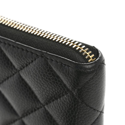 Chanel Caviar Quilted Large Gusset Zip Around Wallet Black 11 of 14