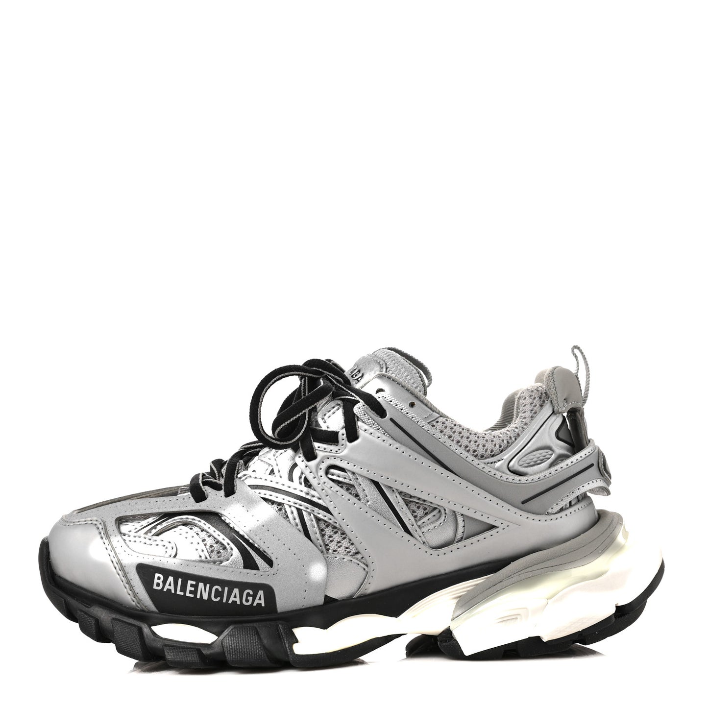 Mesh Nylon Womens Track Sneakers 36 Silver