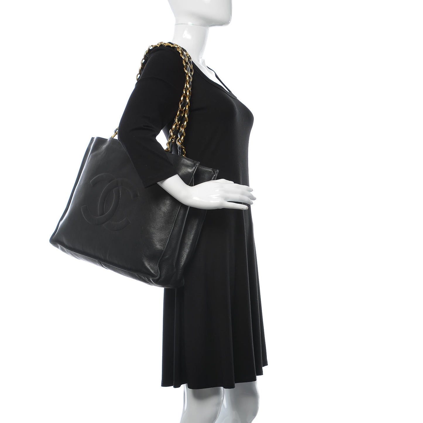 Calfskin CC Tote Black