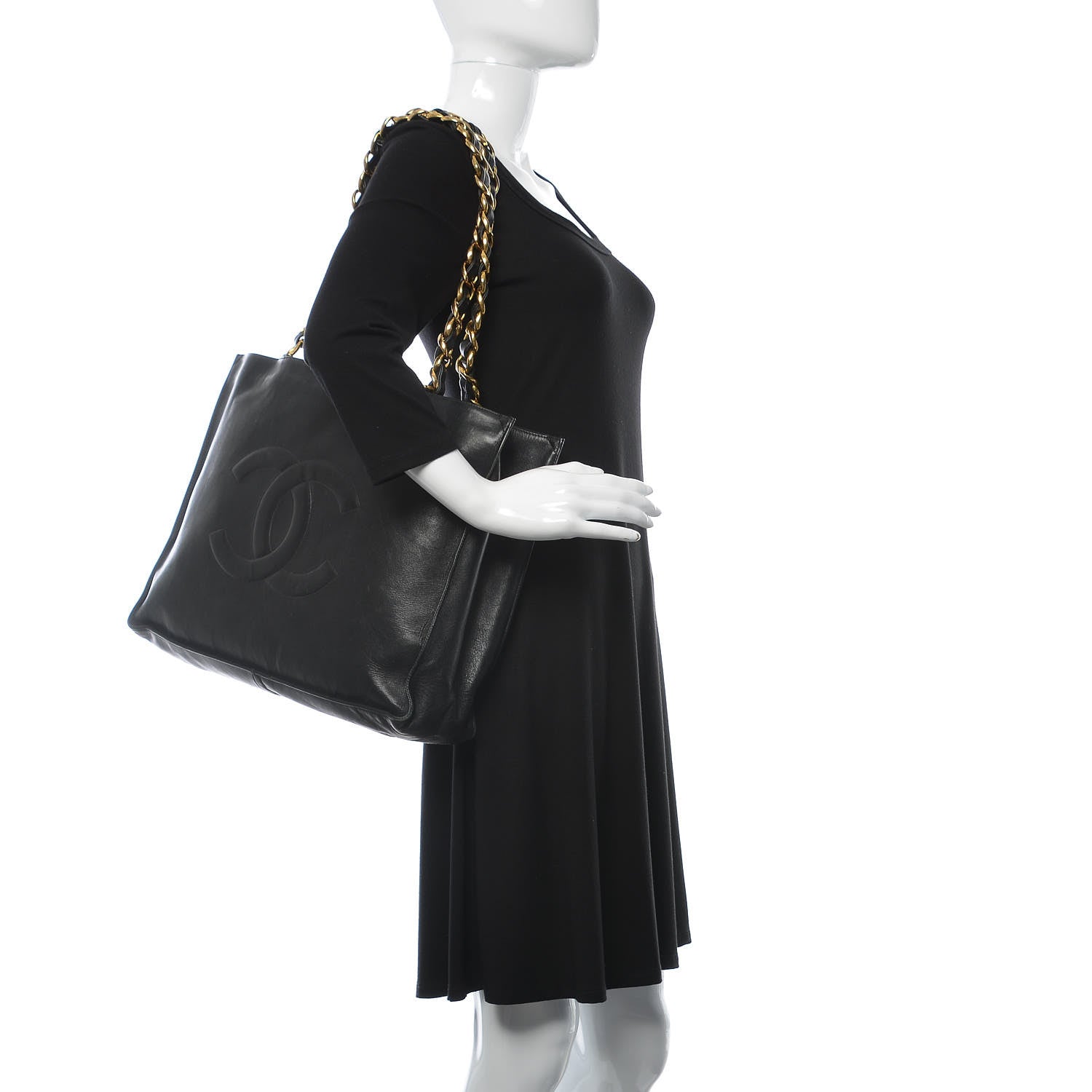 Chanel Calfskin CC Tote Black 2 of 17