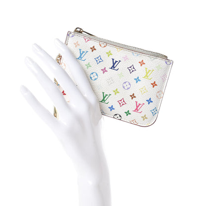 Louis Vuitton Monogram Multicolor Key Pouch White Litchi 2 of 11