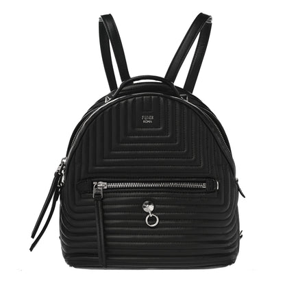 Fendi Shiny Nappa Trapuntata Mini Backpack Black 1 of 9