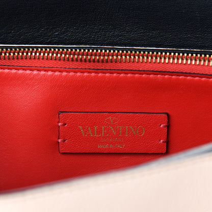 Valentino Garavani Smooth Calfskin Medium VRing Shoulder Bag Rose Cannelle Light Ivory Cerise 9 of 10