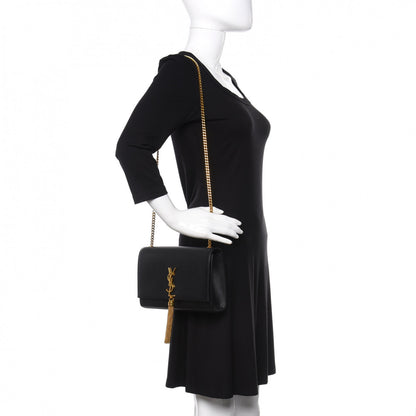 Saint Laurent Smooth Calfskin Medium Classic Monogram Kate Tassel Satchel Black 2 of 12