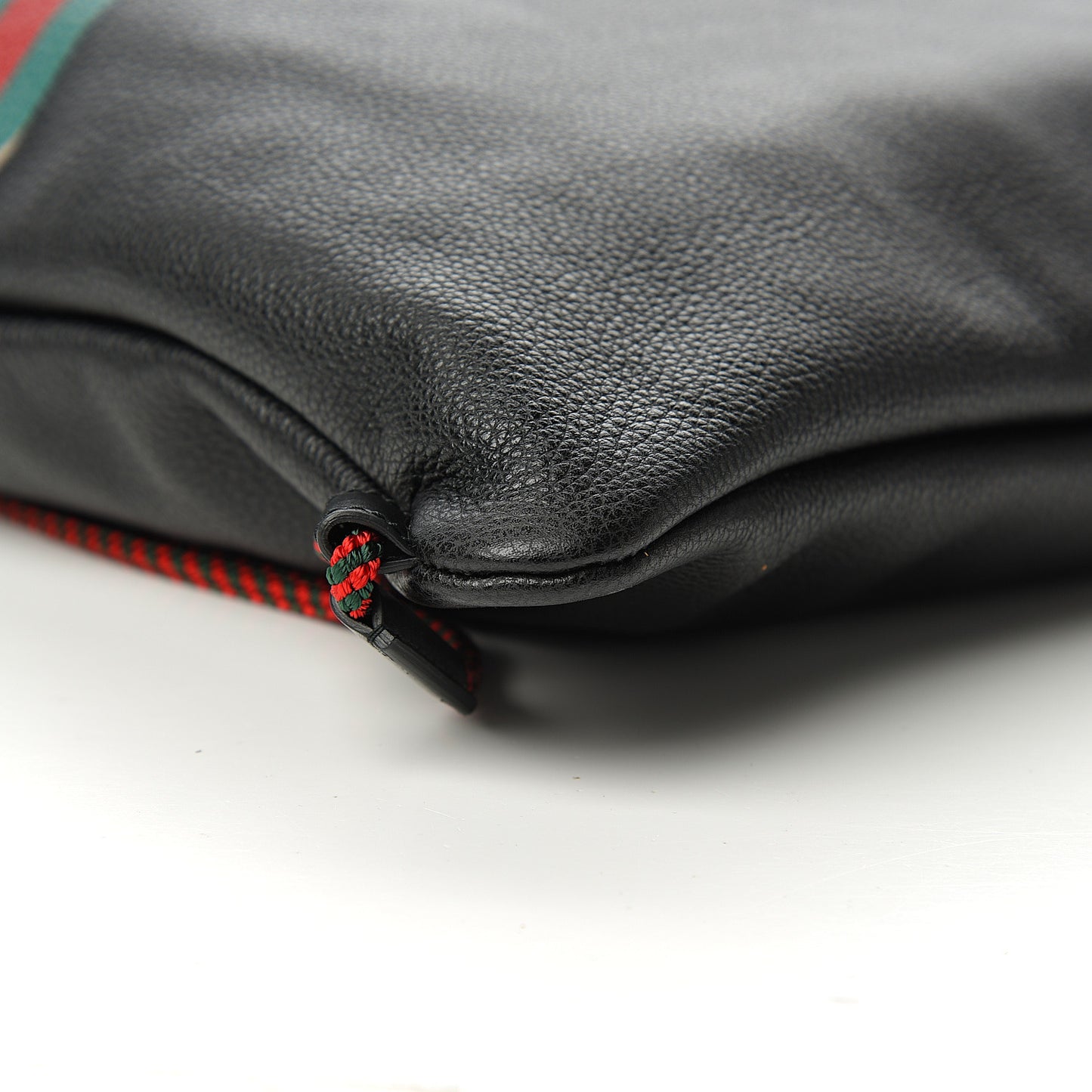 Calfskin Logo Drawstring Backpack Black