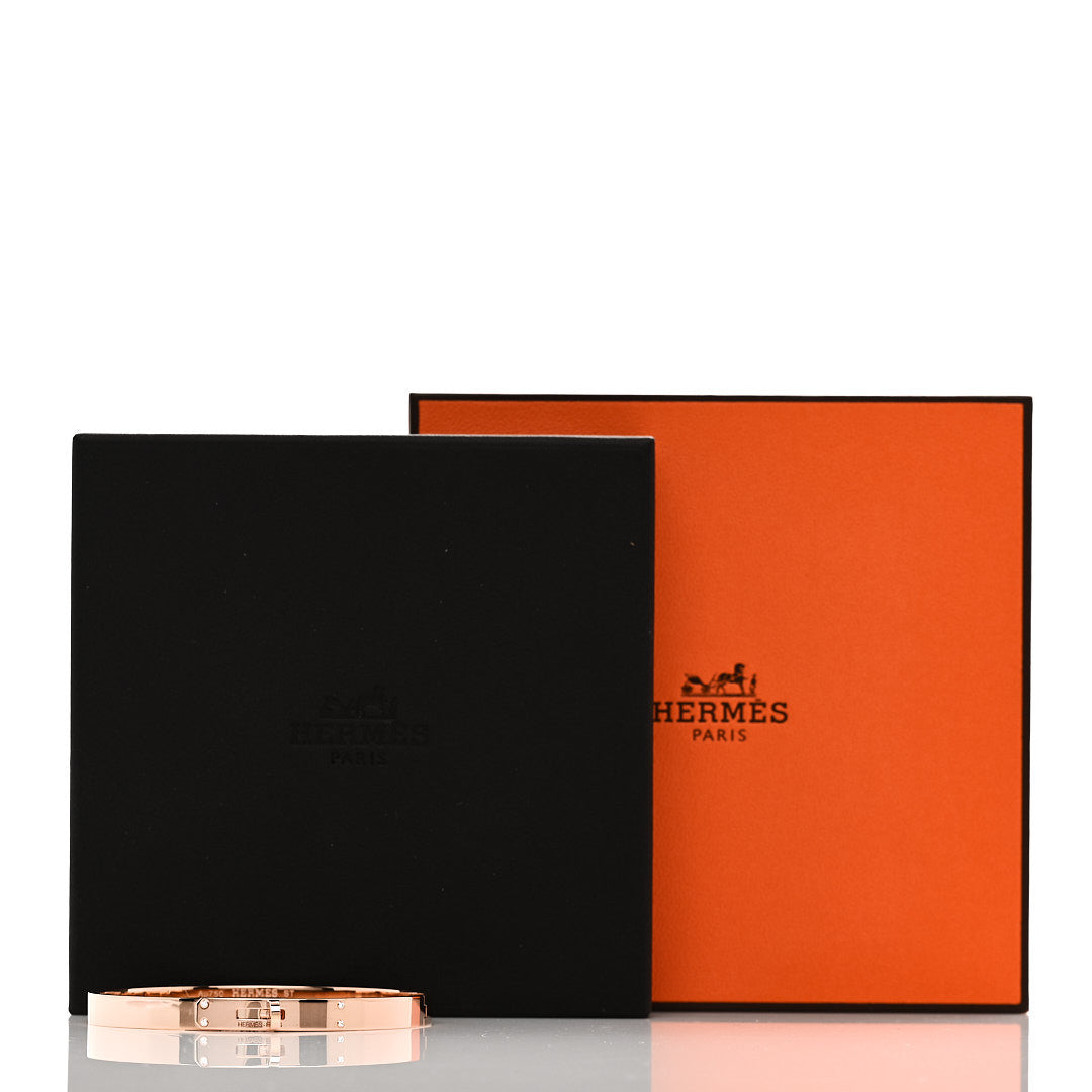 Hermes 18K Rose Gold Diamond PM Kelly Bracelet ST 4 of 4