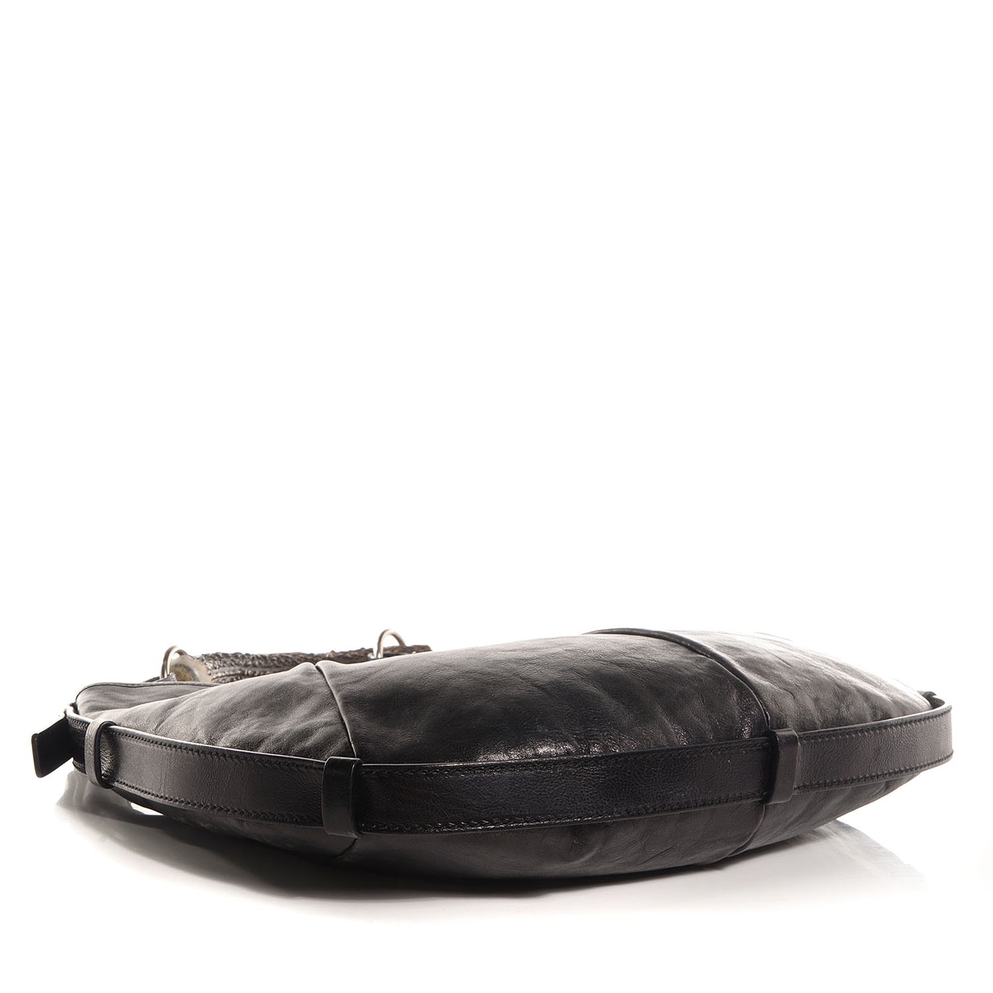 Buffalo Leather Medium Mombasa Horn Bag Black