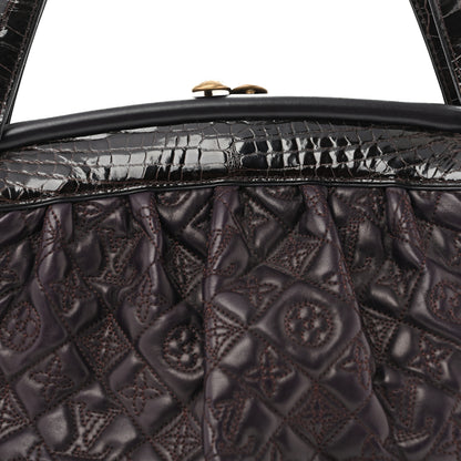 Louis Vuitton Monogram Vienna Alligator Sac Fermoir GM Aubergine 7 of 12