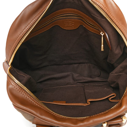 Burberry House Check Satchel Saddle Brown 4 of 5