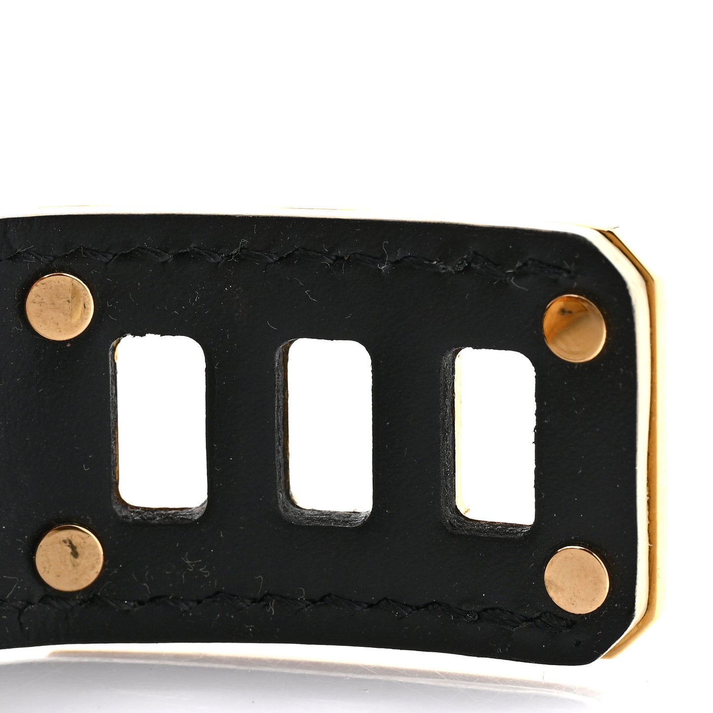 Chevre Suhali Turn Lock Bracelet 17 Black