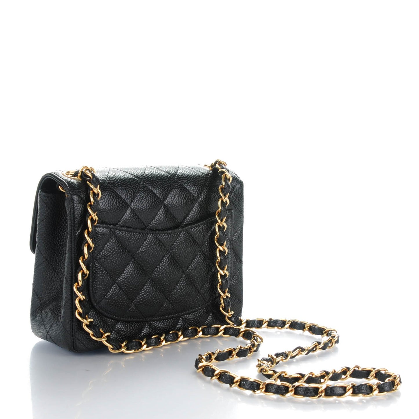 Caviar Quilted Mini Square Flap Black