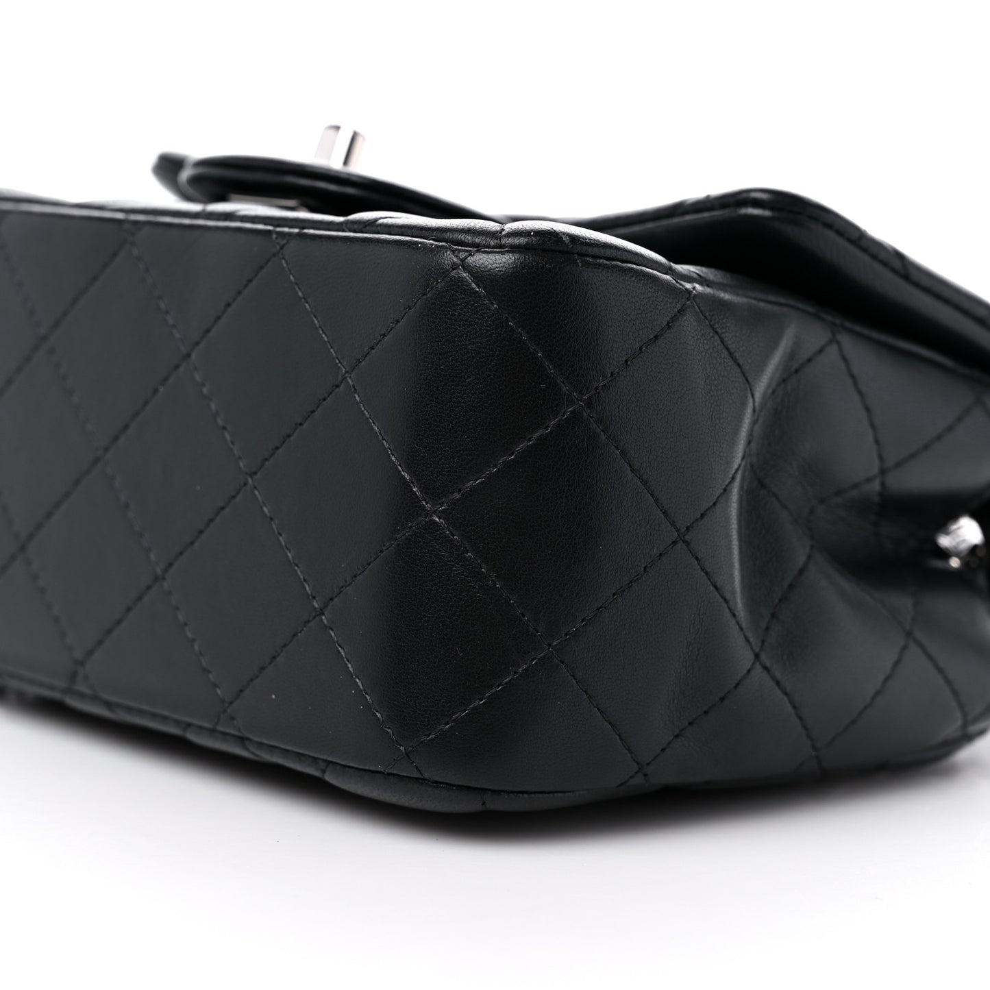 Lambskin Quilted Mini Square Flap Black